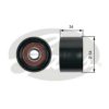 GATES T36453 Deflection/Guide Pulley, v-ribbed belt